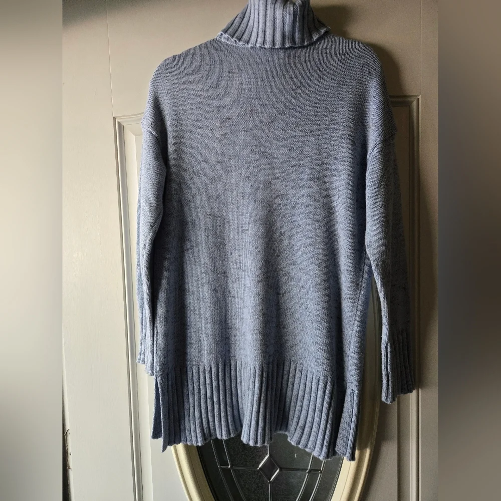 J. Jill Light Blue Comfortable Cozy Knit Turtleneck Sweater ~‎ Size Medium